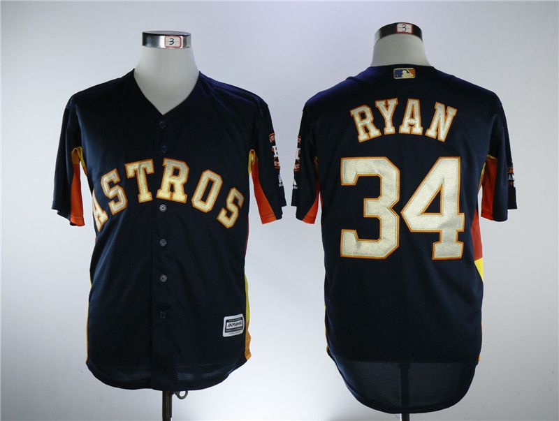 Men Houston Astros #34 Ryan Blue Game Champion Edition MLB Jerseys